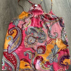 Paisley Print Pink and Orange Women's Top